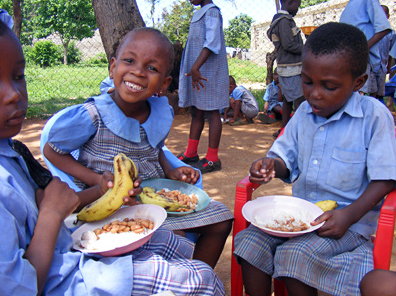 Children eating the special lunch